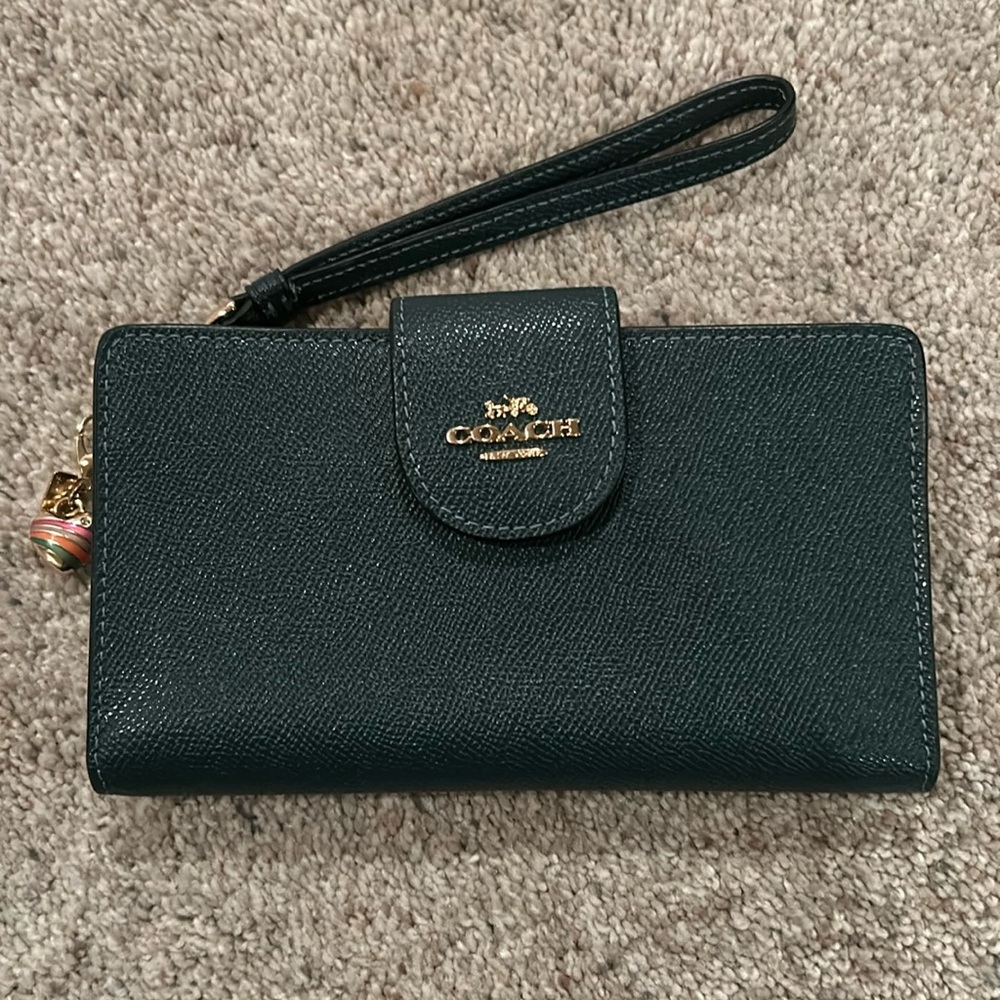 Coach Wristlet Dark Green